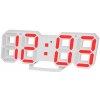 E-CLOCK 1365 Digitálne hodiny, biele s červeným podsvietením