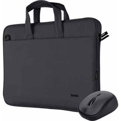 Taška na notebook Trust set tašky s myšou BOLOGNA, čierna - ECO friendly (24988)