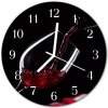 Nástenné sklenené hodiny Víno fi 30 cm