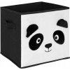 ÚLOŽNÝ BOX NA HRAČKY S MOTÍVOM PANDY, ČIERNO-BIELY, STAY 29 X 29 CM