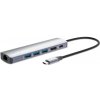 MANHATTAN Dokovací stanice USB-C 6v1, 1xHDMI, 1xUSB-C, 3xUSB, 1xRJ45, šedá 153959
