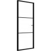 vidaXL interiérové dvere ESG zo skla a hliníka 76x201,5 cm čierne