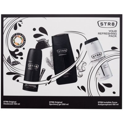 STR8 ORIGINAL DEO SPREJ 150 ml + SPRCHOVY GEL 250 ml + AP INVISIBLE 150 ml