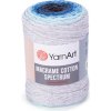 Yarn Art Macrame Cotton Spectrum 1304 hnědá, modrá, světle šedá