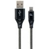 Gembird CC-USB2B-AMCM-2M-BW USB 2.0 AM na typ C (AM/CM), 2m, černo-bílý