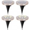 KIK KX4964 Záhradná solárna lampa 8 LED 4 ks teplá biela