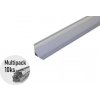 Brolux Hliníková lišta Satén, anodizovaný rohový profil pre LED pásiky do 10mm, 1m, 10ks, BW012525_10