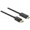Delock HDMI / DisplayPort prepojovací kábel Konektor DisplayPort, Zástrčka HDMI-A 3 m čierna 82435 krútený, pozlátené kontakty, trojžilový tienený Kábel; 82435