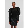 MIKINA KARL LAGERFELD ORGANZA SLEEVE SWEATSHIRT BLACK