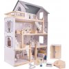 FunPlay 6201 Drevený domček pre bábiky s príslušenstvom 3 poschodia 78x62x27cm