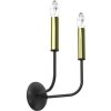Luminex | Nástenná lampa AKASYA 2xE14/15W/230V čierna/zlatá | LU4278