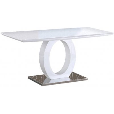 Tempo Kondela Jedálenský stôl, biela vysoký lesk/oceľ, 150x80 cm, ZARNI