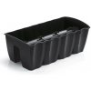 Kvetináč Prosperplast kvetináč na zábradlie CROWN antracit 58 cm