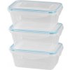 Dóza MagicHome Lunchbox set YH376, obdĺžniková, sada 3 ks, 1000 ml, 189x131x77 mm