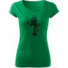 T-ričko Doberman dámske tričko Farba trička: Trávová zelená, Veľkosť: XS