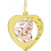 Silvego Zlatý prívesok znamenie zverokruhu Škorpión - srdce SILVEGOB10264GY11