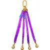 Štvor záves textilný, oko-4 x hák, Nosnosť 2100/1500 kg, Certifikovaný 1 m Fialová bez návleku 2 100 / 1 500 kg