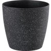 STREND PRO Garden Kvetináč Stone, 28x26 cm, čierny, efekt kameňa