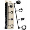 InToYou Black Shadow Detachable Rigid Spreader Bar and 4 Detachable Neoprene and Vegan Leather Cuffs Black