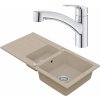 Vima Drezový set Grohe 6/A - Granitový drez, 1,5 sektora, 96x48cm, Piesková + Drezová batéria Grohe Eurosmart