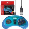 Retro-Bit SEGA Genesis 8-button Arcade Pad USB Clear Blue, RET00612
