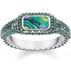 Thomas Sabo Prsten Barvitý zelený TR2233 991 6 Sterling silver black