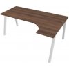 Hobis Pracovný stôl UNI A, ergo, ľavý, 180x75,5x120 cm, orech/biela