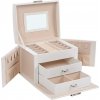 Songmics Šperkovnica Livia1, 12x17,5x13,5 cm, biela