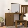 vidaXL Toaletný stolík hnedý 95x50x134 cm masívne borovicové drevo 820090
