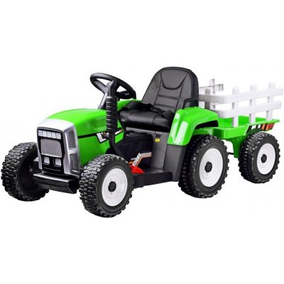 Mamido elektrický traktor s vlečkou T2 12V7Ah EVA kolesá zelená