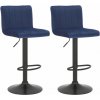 Sada 2 barových stoličiek Jamie velvet, modrá
