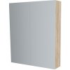 Mereo Kúpeľňová zrkadlová skrinka 60 cm, galerka, 2 x dvierka, Multidecor, Dub Bardolino CN798G62DBAR