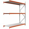 Majster Regál Kovový regál LONGSPAN 200x225x60-3-Metal, Pozinkované/Oranžová