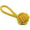HRAČKY SALAČ Přetahovadlo s proplátaným míčkem ŽLUTÉ 23cm (50/1)