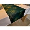 Luxusná Vianočná štóla na stôl s vločkami - zeleno-zlatá SW28 Rozmer behúňa (šírka x dĺžka): 40x220cm