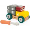 Janod BricoKids Drevená stavebnica auto s náradím Medveď 25 ks