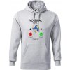 Volejbal volá - Mikina pánska Cape s kapucňou - 4XL ( Svetlosivý melír )