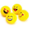 Nobleza hračka pre psa LED gumená lopta smajlík 7 cm žltá
