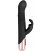 Rosy Gold Rabbit Vibrator with Thrusting Function Black