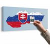 Obraz na korku mapa Slovenska so štátnym znakom a okolitými štátmi
