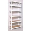 Kovový regál Biedrax 35 x 90 x 240 cm, biely - 6 políc MDF, 275kg