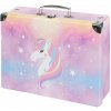 BAAGL Skladací školský kufrík Rainbow Unicorn s kovaním