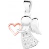 Olivie Strieborný prívesok ANJEL s ružovým srdiečkom 4501 Ag 925; ≤1,2 g.