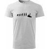 Evolúcia kajak - Klasické pánske tričko vyššej gramáže - 2XL ( Svetlosivý melír )