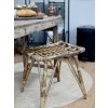 Chic Antique Ratanová antik stolička so zaujímavým sedákom Wicker - 46*36*46cm - Chic Antique