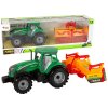 Lean Toys Zelený traktor s oranžovým kultivátorom
