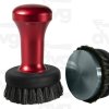 Pěchovadlo kávy - Tamper s kartáčkem 58,5 mm matný hliník červený