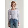 TRIČKO GANT SLIM COT/ELA LS SCOOP NECK TOP WHITE