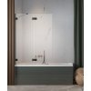 RADAWAY ESSENZA PRO BLACK PND II 110cm ľavá vaňová zástena pevná s otváracou časťou, profil čierny, sklo číre, 10102110-54-01L