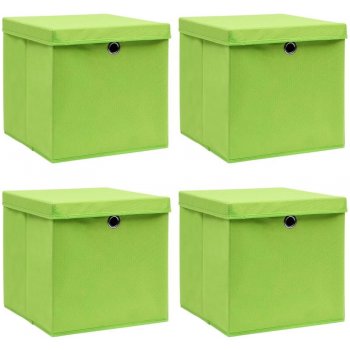 shumee Úložné boxy s vrchnákmi 4 ks zelené 32x32x32 cm látkové od 52,48 € -  Heureka.sk